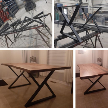 Table sur mesure avec pattes en X
